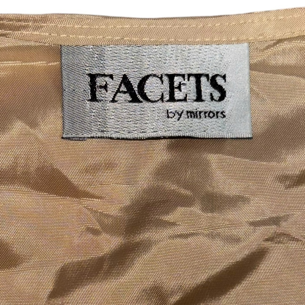 Vintage Facets Cherub Santa Christmas Holiday Vest Tan Women’s M Tree 90’a Y2K - Picture 7 of 15